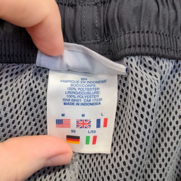 Reebok Men's Athletic Track Pants Black Medium Drawstring Waistband Ankle Zip - Picture 10 of 12